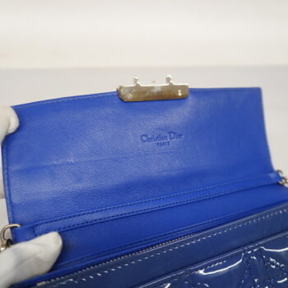 Christian Dior Cannage Patent Leather Chain Wallet - Picture 8 of 12